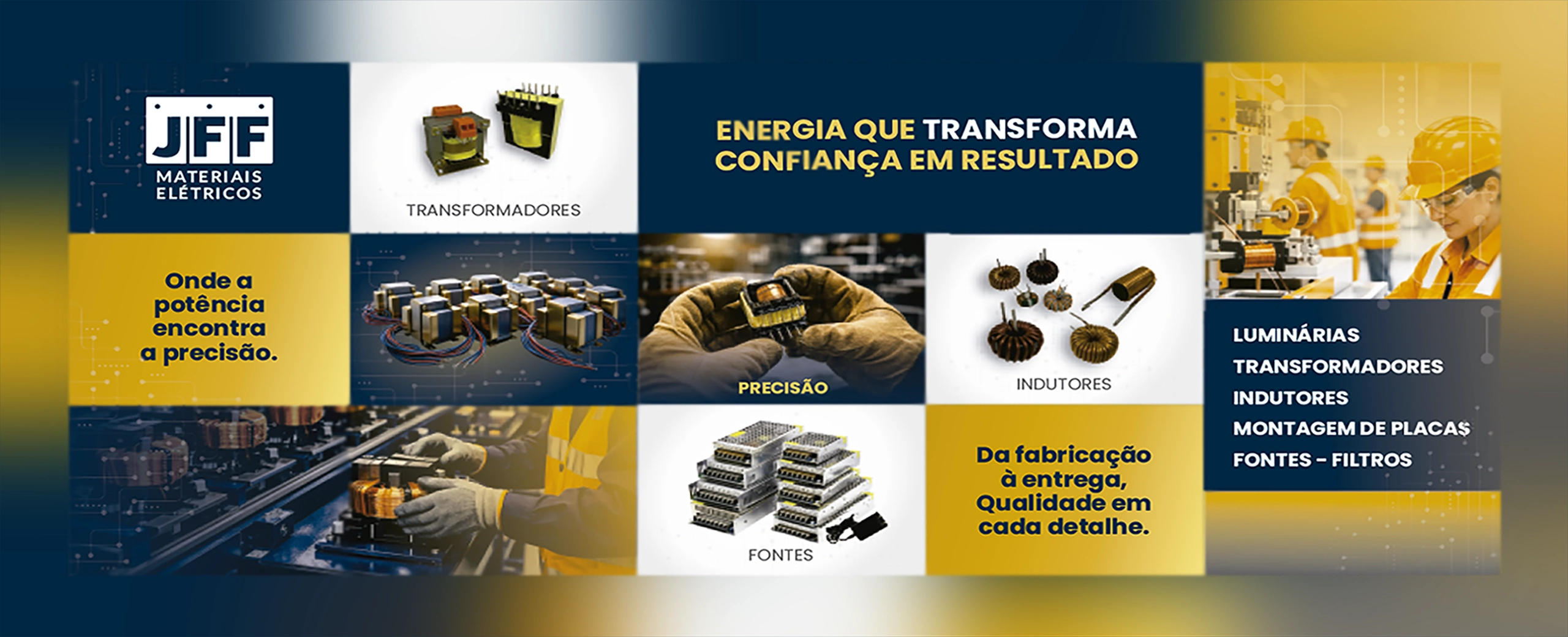 Equipe e estrutura da JFF Materiais Elétricos